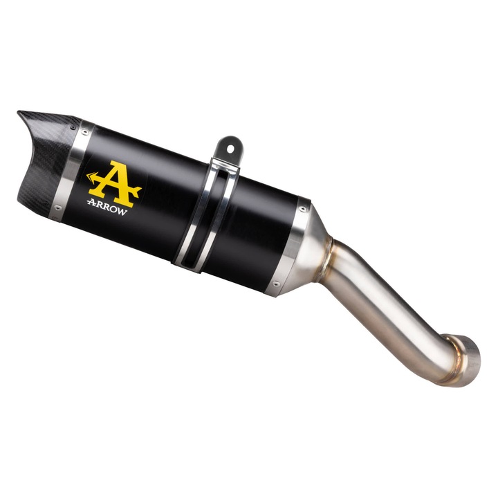 ARROW Street Thunder kipufogó, sötét alumínium, karbon sapka, 270 mm, 2,43 kg Kawasaki Z 900-hoz