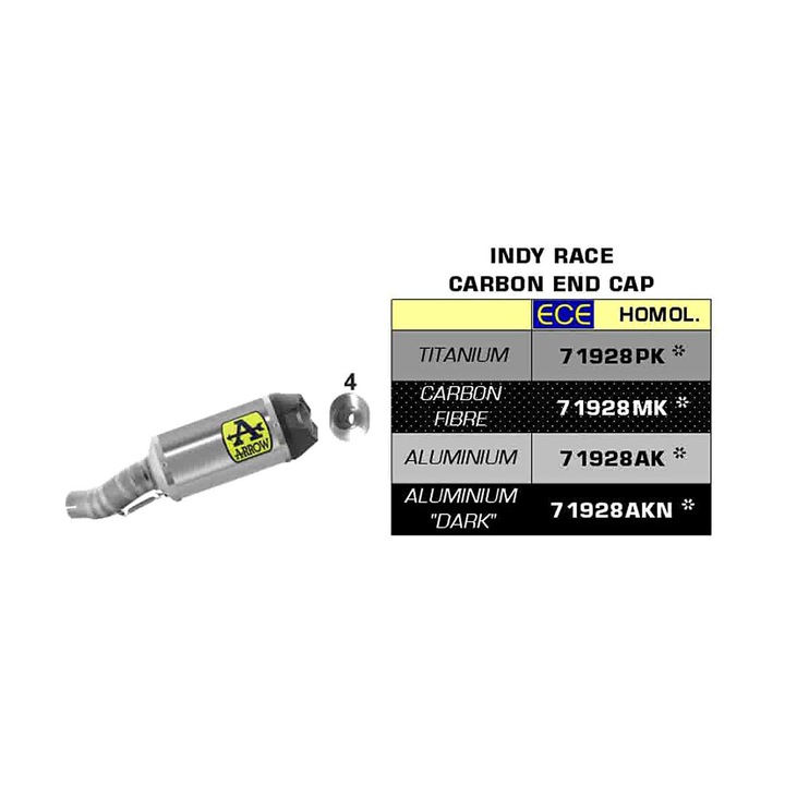 ARROW Indy Race Titán kipufogó, 220mm, 60mm, 58mm, Szürke