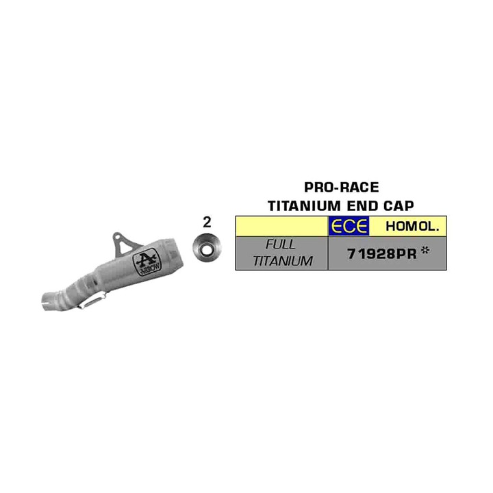ARROW pro-race slip-on titán kipufogó Kawasaki ZX-10RR-hez, 200mm, 60mm, 68mm, súly 1.32kg, szürke