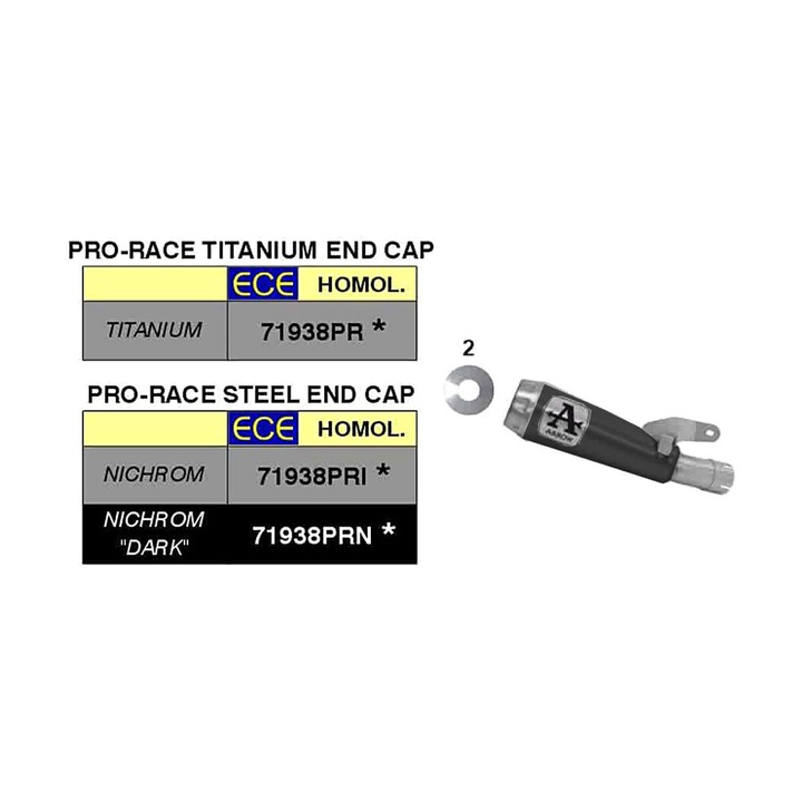 ARROW pro-race slip-on kipufogó, 250mm, 49mm bemeneti átmérő, 68mm kimeneti átmérő, sötét acél, 1.52kg