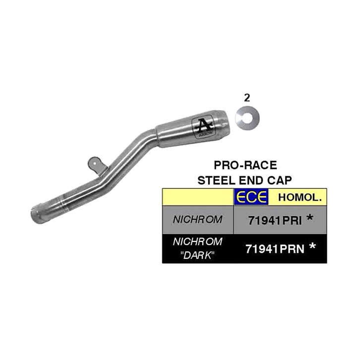 Kipufogó ARROW Pro-Race, 200mm, 65mm bemeneti átmérő, 68mm kimeneti átmérő, sötét acél, BMW R Nine T Urban GS-hez