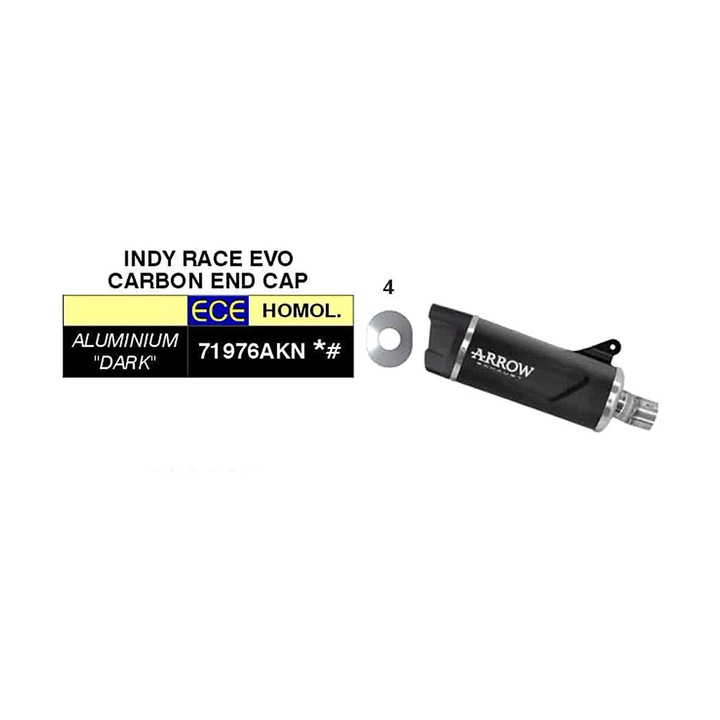 ARROW Indy Race Slip-On kipufogó, sötét alumínium, karbon véggel Yamaha MT-10-hez, 250mm x 55mm x 58mm