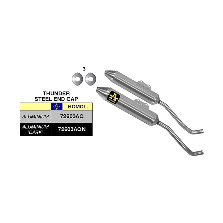 Ауспух ARROW Thunder Slip-On алуминиев хомологиран за Yamaha XT 660 R - XT 660 X, 450 мм, сив