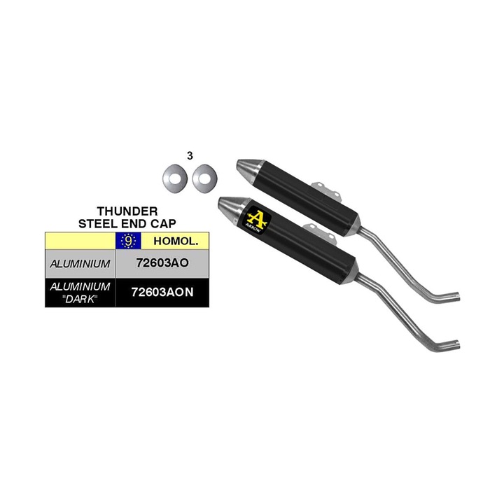 Ауспух Slip-On ARROW Thunder, тъмен алуминий, за Yamaha XT 660 R - XT 660 X, дълбок звук, лесен монтаж