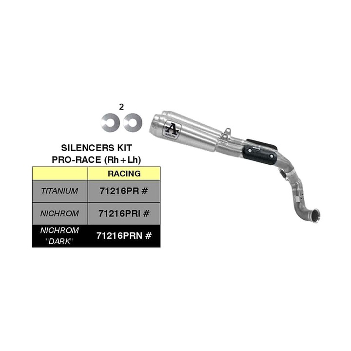 ARROW pro-race slip-on kipufogó, szürke, 250mm x 68mm, rozsdamentes acél, 4.11kg