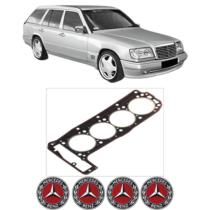 Garnitura chiuloasa MERCEDES-BENZ 124 T-Model (S124) 230 TE (124.083) din 1985-1992 KW 100 CP 136 CMC 2298, auto, Elring, 4x Stickere auto cu MERCEDES-BENZ