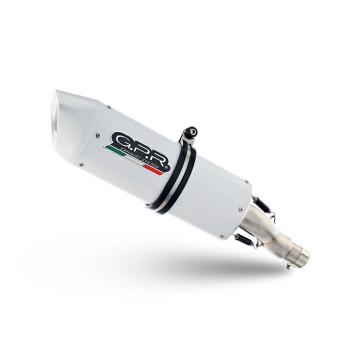 Kipufogó Slip-On GPR Albus Evo4, fényes fehér, 280mm, 1.6kg KTM Duke 690 2012-2016
