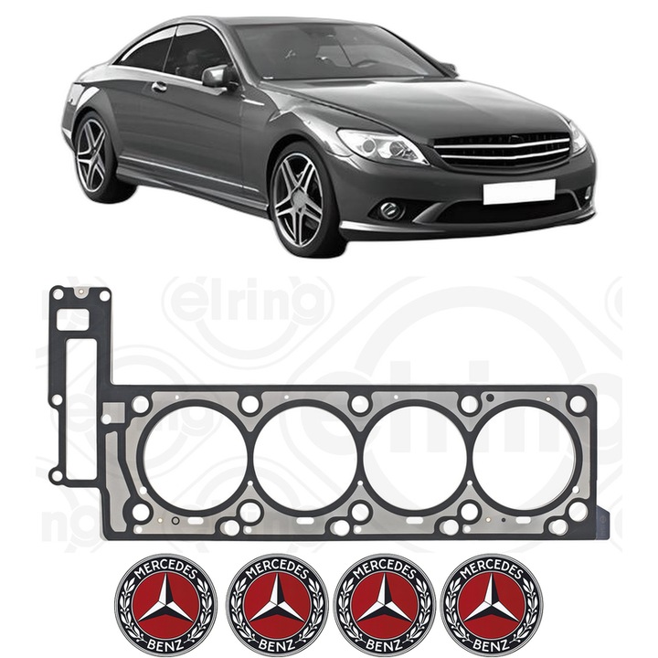 Garnitura chiuloasa MERCEDES-BENZ S-CLASS Coupe (C216) CL 500 4-matic (216.386) din 2008-2013 KW 285 CP 388 CMC 5461, auto, Elring, 4x Stickere auto cu MERCEDES-BENZ