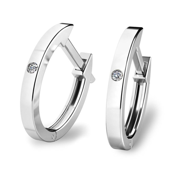 Cercei PATTIC AU 585/1000, 1,50 gr, cu diamante