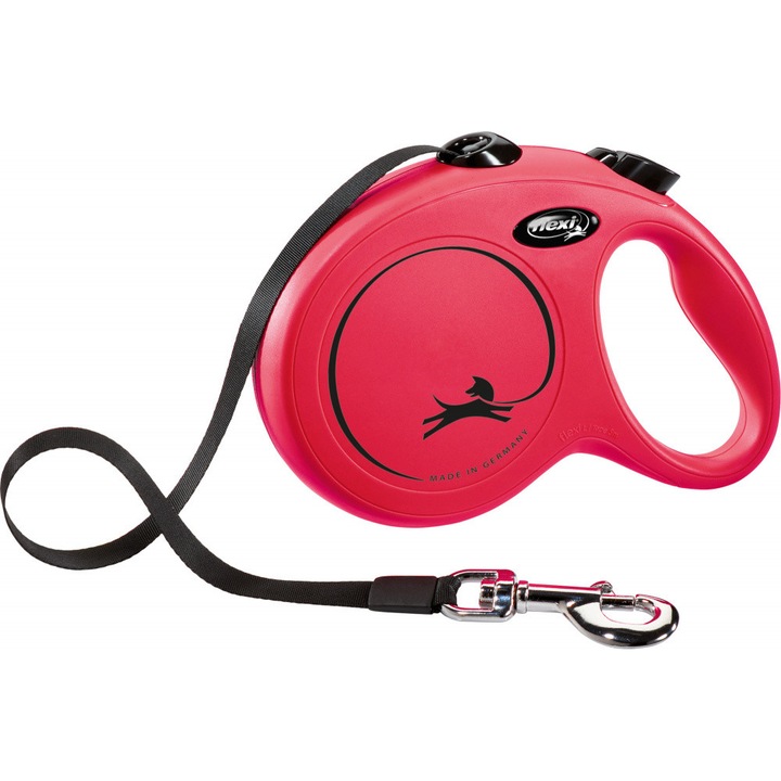 Lesa Flexi New Classic Retractabila Banda L 5 m/50 kg Rosu 11723