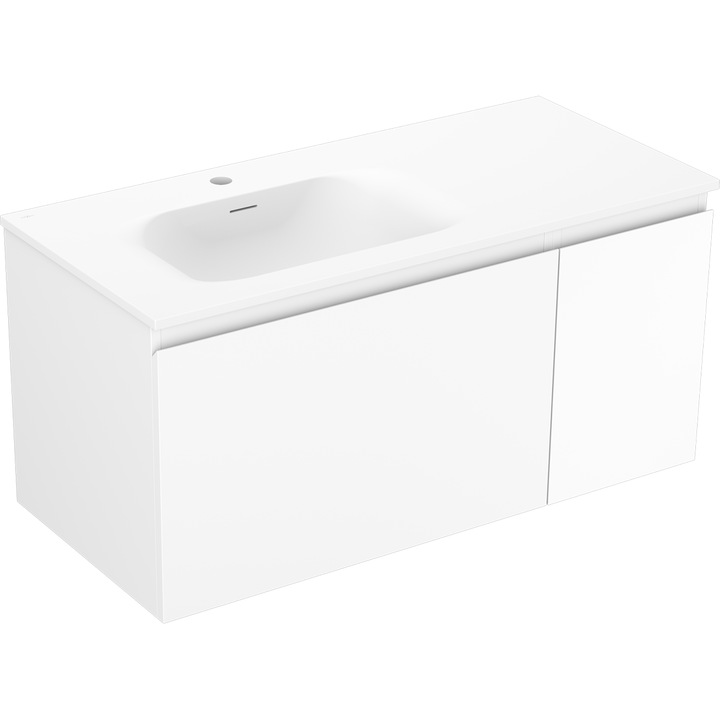 Mexen Orio dulap de baie 90 cm cu chiuveta Vela stanga, 1S, 1U, alb mat - 91A13-09047-3-BBFF01-W23L01