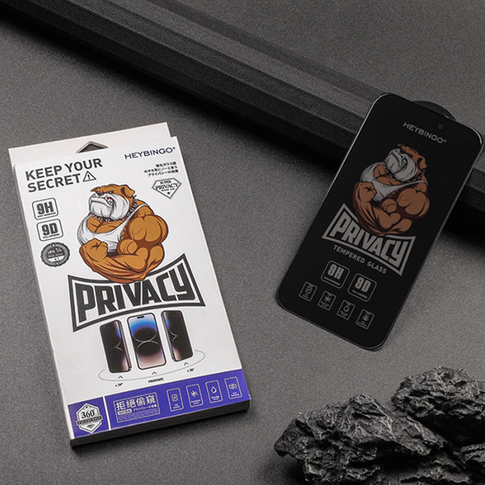 Folie Privacy Pentru Apple iPhone 16 PRO MAX HEYBINGO, din Sticla Securizata Duritate 9H