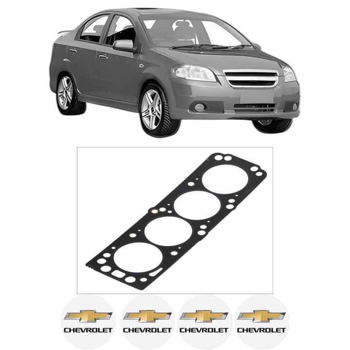 Garnitura chiuloasa CHEVROLET AVEO / KALOS Saloon (T250, T255) 1.4 din 2005 KW 61 CP 83 CMC 1399, auto, Elring, 4x Stickere auto cu CHEVROLET