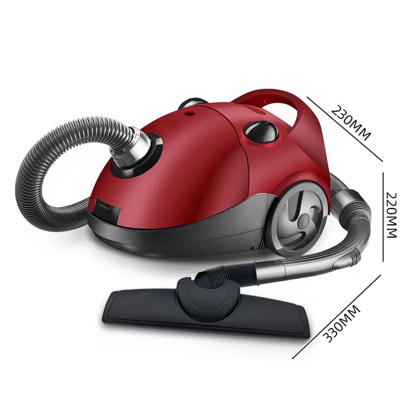 Aspirator cu sac, 500W, 2.0L, usor de manevrat, rosu