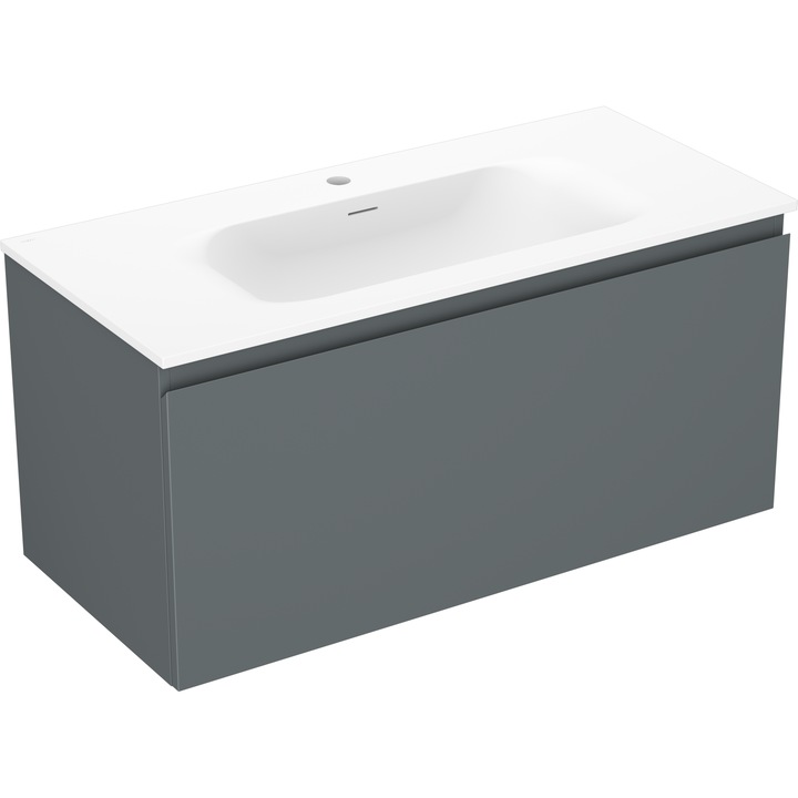 Mexen Orio dulap baie 100 cm cu chiuveta Vela, 1 sertar, grafit mat/alb mat - 91A10-10047-1-BF66-W23M01