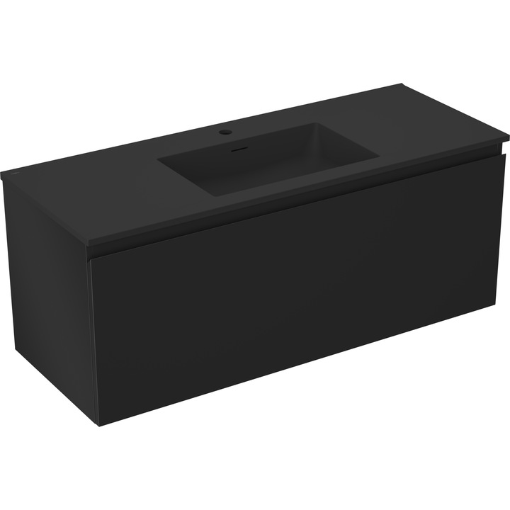Mexen Orio dulap baie 120 cm cu lavoar Otis, 1 sertar, negru mat - 91A10-12047-1-BF71-W18M71