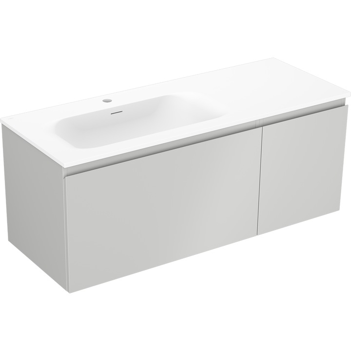 Mexen Orio dulap baie 120 cm cu lavoar Vela stanga, 1S, 1D, gri mat/alb mat - 91A13-12047-3-BBFF62-W23L01