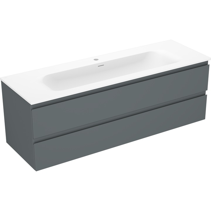 Mexen Orio dulap baie 140 cm cu chiuveta Vela, 2 sertare, grafit mat/alb mat - 91A10-14047-2-BFF66-W23M01