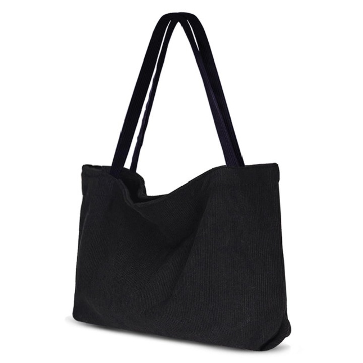 Geantă textilă neagră VHG, capacitate mare, 50x11x32cm