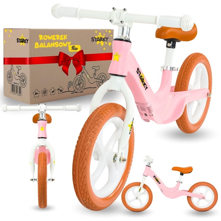 Баланс колело, Starky, 12 инча, магнезиева рамка, розово, 3,8 кг
