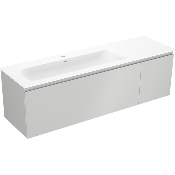 Mexen Orio dulap baie 160 cm cu lavoar Vela stanga, 1S, 1D, gri mat/alb mat - 91A13-16047-3-BBFF62-W23L01