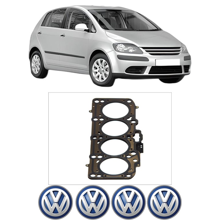 Garnitura chiuloasa Volkswagen GOLF PLUS V (5M1, 521) 1.9 TDI din 2005-2008 KW 66 CP 90 CMC 1896, auto, Elring, 4x Stickere auto cu Volkswagen