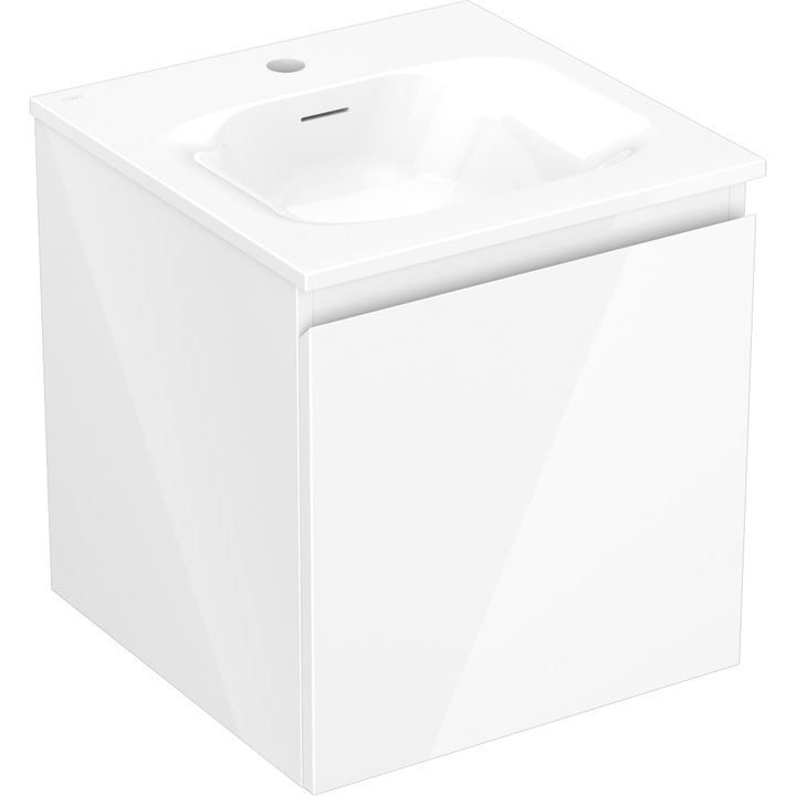 Dulap Mexen Orio pentru baie 45 cm cu chiuveta Vela, 1 sertar, alb lucios - 91A10-04547-1-BF00-W23M00