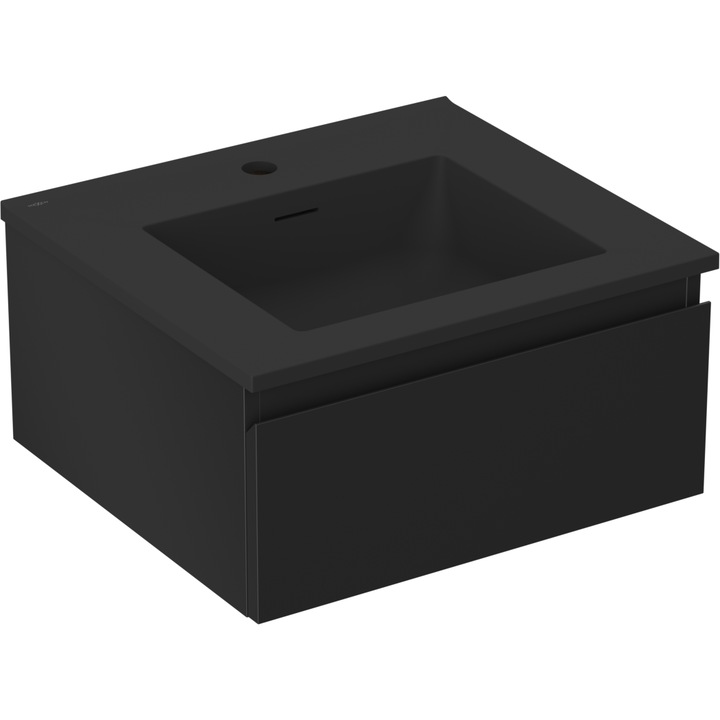 Mexen Orio dulap baie 50 cm cu lavoar Otis, 1 sertar, negru mat - 91A10-05023-1-BF71-W18M71