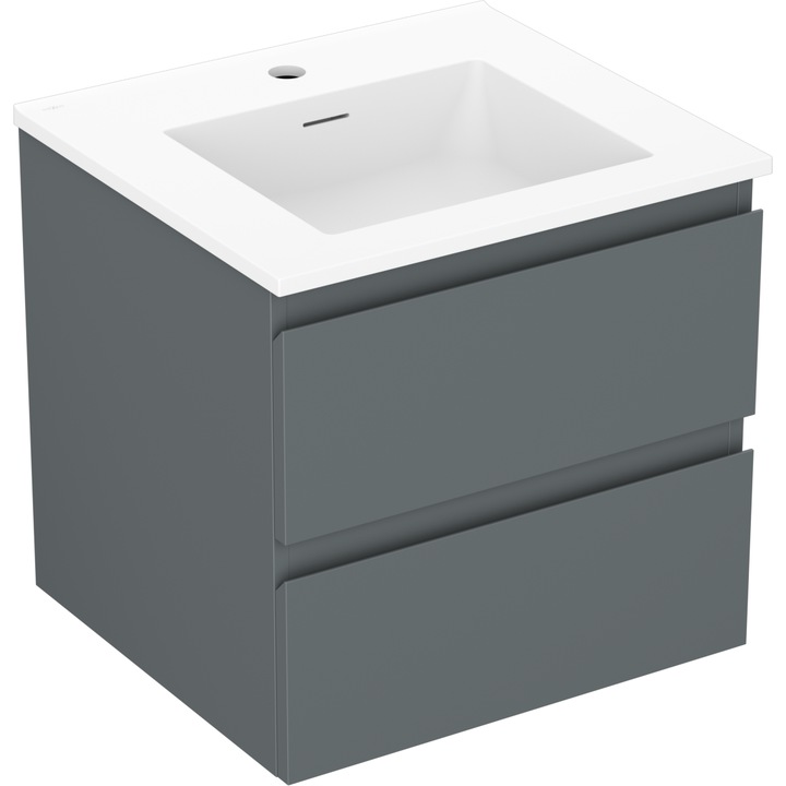 Mexen Orio dulap de baie 50 cm cu chiuveta Otis, 2 sertare, grafit mat/alb mat - 91A10-05047-2-BFF66-W18M01