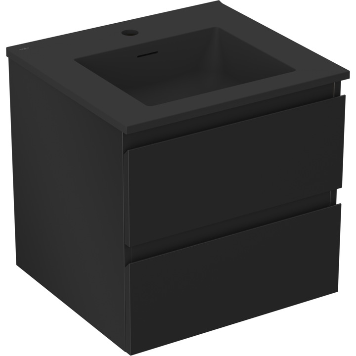 Mexen Orio dulap baie 50 cm cu lavoar Otis, 2 sertare, negru mat - 91A10-05047-2-BFF71-W18M71