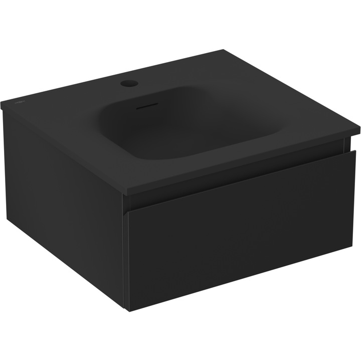 Mexen Orio dulap baie 50 cm cu chiuveta Vela, 1 sertar, negru mat - 91A10-05023-1-BF71-W23M71