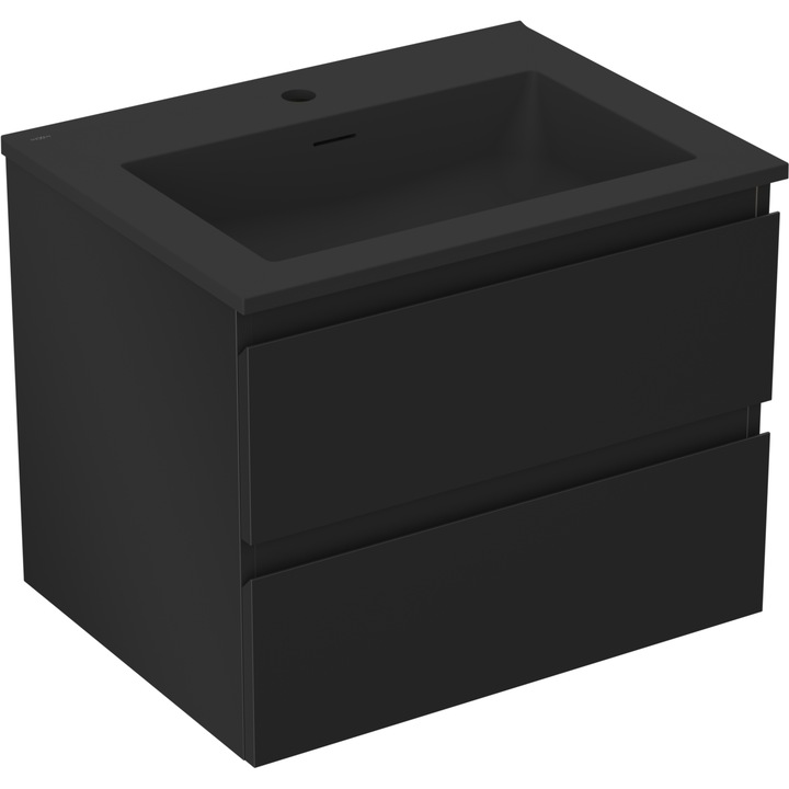 Mexen Orio dulap pentru baie 60 cm cu chiuveta Otis, 2 sertare, negru mat - 91A10-06047-2-BFF71-W18M71
