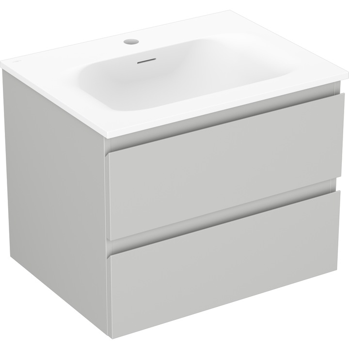 Mexen Orio dulap baie 60 cm cu lavoar Vela, 2 sertare, gri mat/alb mat - 91A10-06047-2-BFF62-W23M01