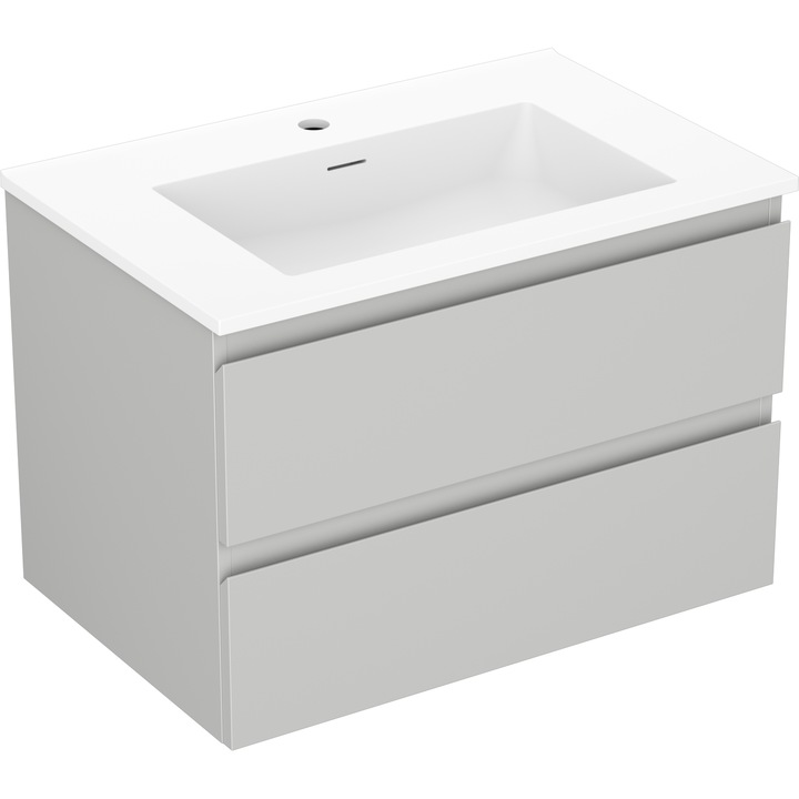 Mexen Orio dulap pentru baie 70 cm cu lavoar Otis, 2 sertare, gri mat/alb mat - 91A10-07047-2-BFF62-W18M01