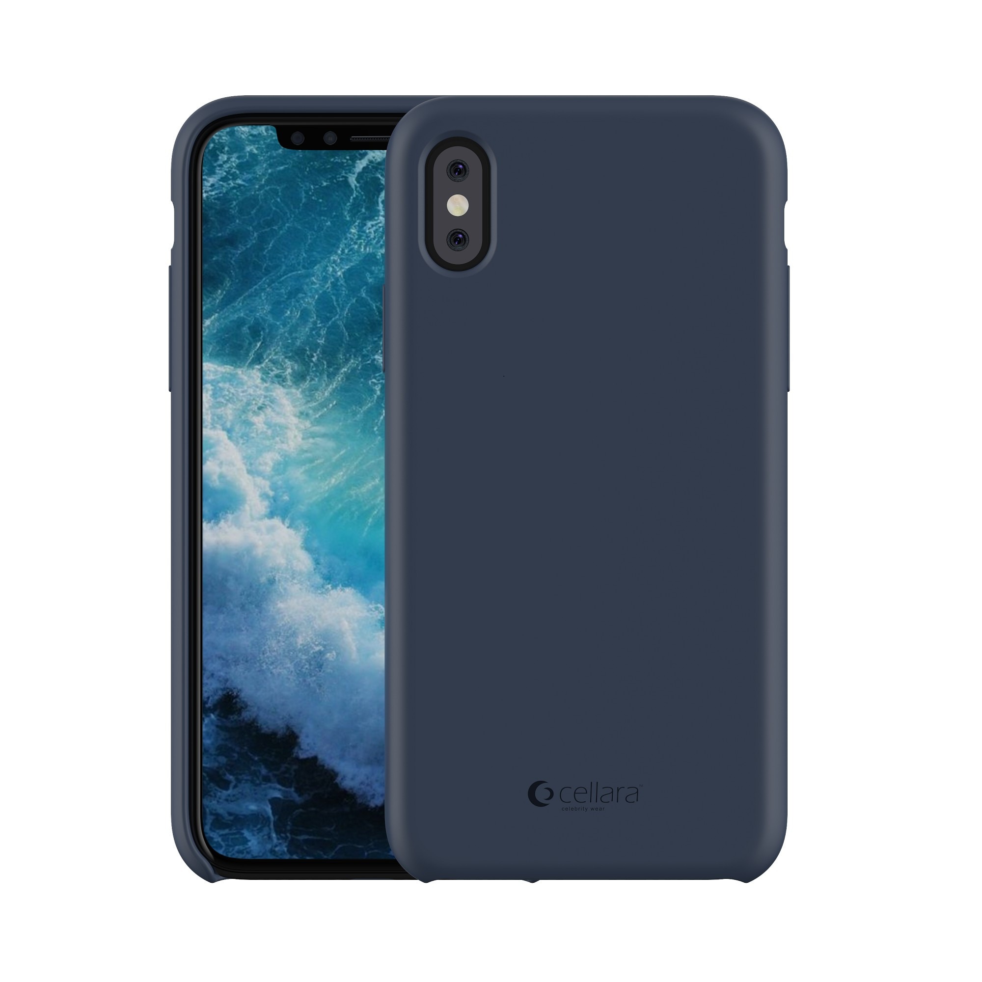 Capac protectie spate Cellara din silicon colectia Soft pentru iPhone X - Albastru