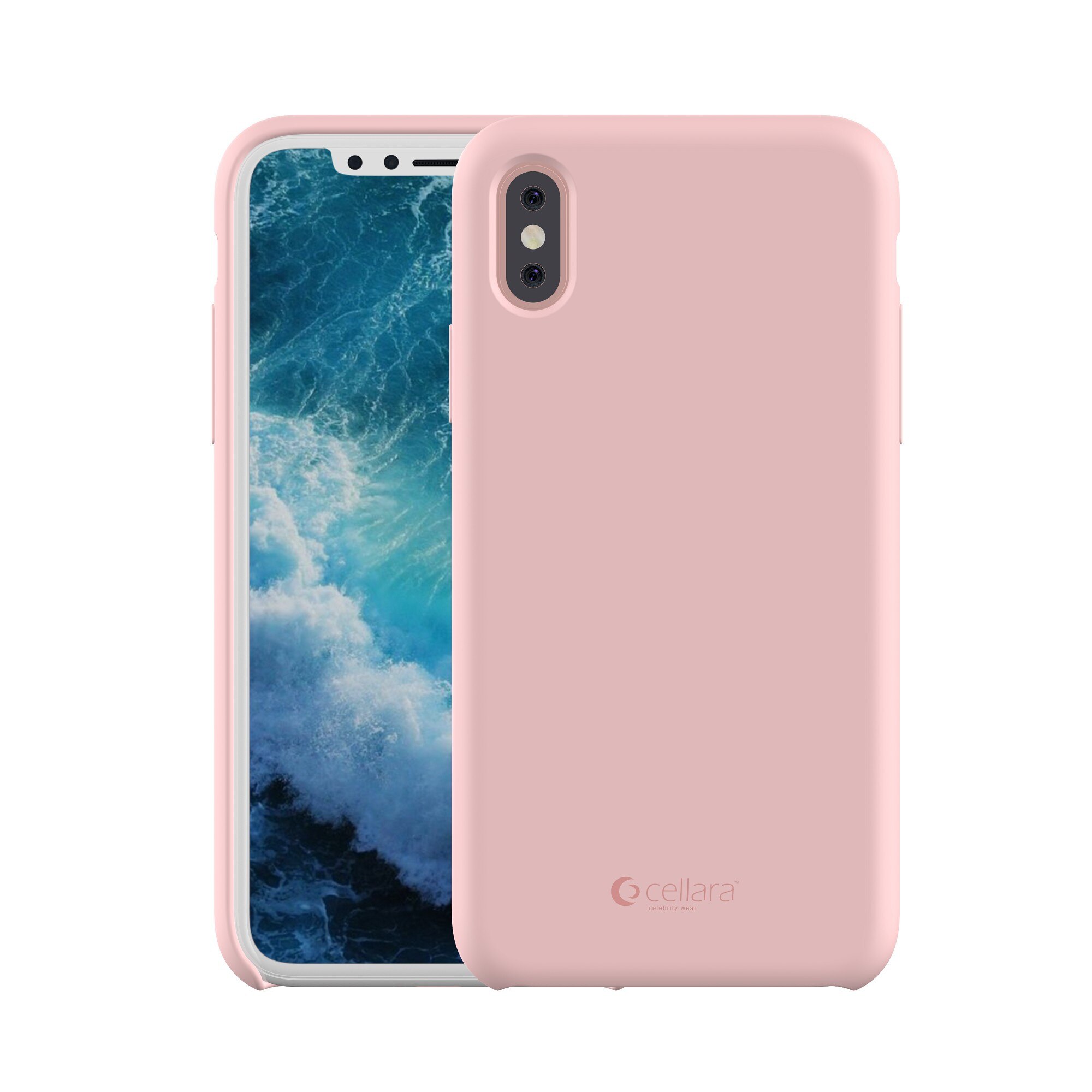 Capac protectie spate Cellara din silicon colectia Soft pentru iPhone X - Roz
