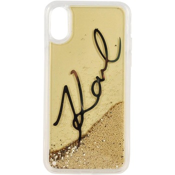 Capac protectie spate Karl Lagerfeld pentru iPhone X colectia Glitter - Auriu Capac protectie spate Karl Lagerfeld pentru iPhone X colectia Glitter - Auriu