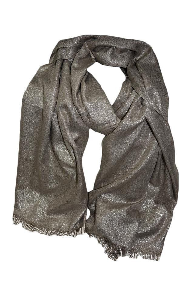 Esarfa clasica din material placut cu fir lucios,D&J Exclusive,Auriu