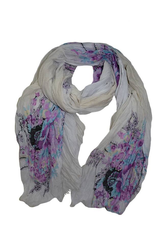 Esarfa rafinata,D&J Exclusive,Alb-roz