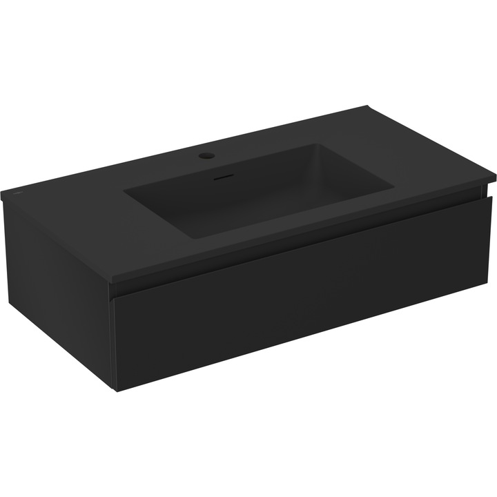 Mexen Orio dulap baie 90 cm cu chiuveta Otis, 1 sertar, negru mat - 91A10-09023-1-BF71-W18M71