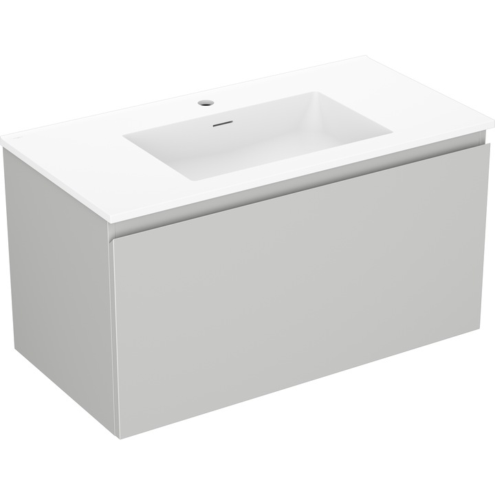 Mexen Orio dulap de baie 90 cm cu chiuveta Otis, 1 sertar, gri mat / alb mat - 91A10-09047-1-BF62-W18M01