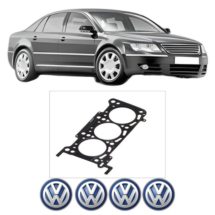 Garnitura chiuloasa Volkswagen PHAETON (3D1, 3D2, 3D3, 3D4, 3D6, 3D7, 3D8, 3D9) 3.0 V6 TDI 4motion din 2004-2007 KW 165 CP 224 CMC 2967, auto, Elring, 4x Stickere auto cu Volkswagen