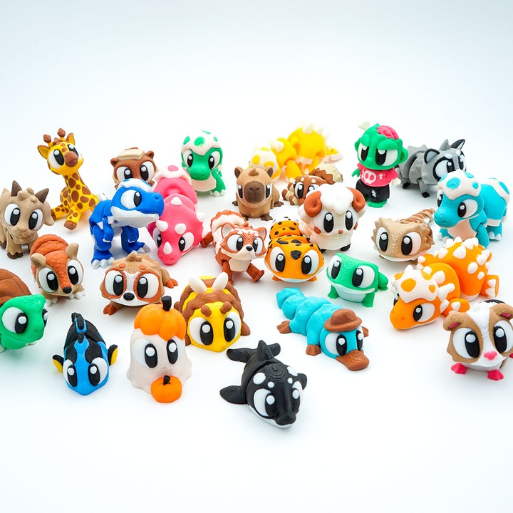 10 db-os mini figura készlet, 3D állatok, véletlenszerű csomag, ismétlődések nélkül, Flexi Minizz, többszínű, 3,5 – 7 cm