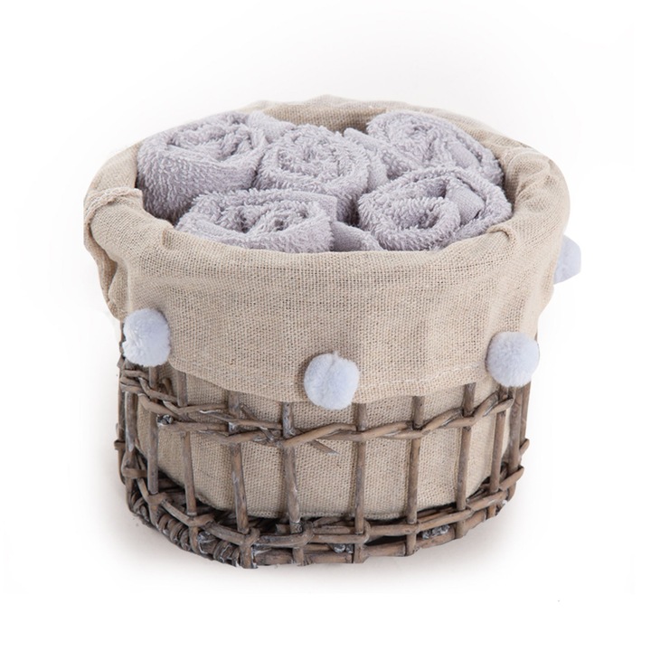 Set cos cu 5 prosoape de mana, bumbac, Nef-Nef Gri