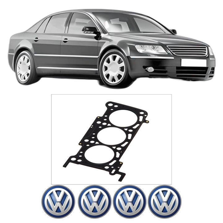 Garnitura chiuloasa Volkswagen PHAETON (3D1, 3D2, 3D3, 3D4, 3D6, 3D7, 3D8, 3D9) 3.0 V6 TDI 4motion din 2004-2007 KW 165 CP 224 CMC 2967, auto, Elring, 4x Stickere auto cu Volkswagen