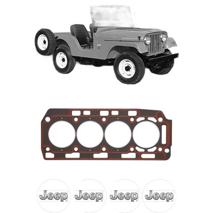 Garnitura chiuloasa JEEP CJ5 - CJ8 2 din 1983-1987 KW 63 CP 85 CMC 1995, auto, Elring, 4x Stickere auto cu JEEP