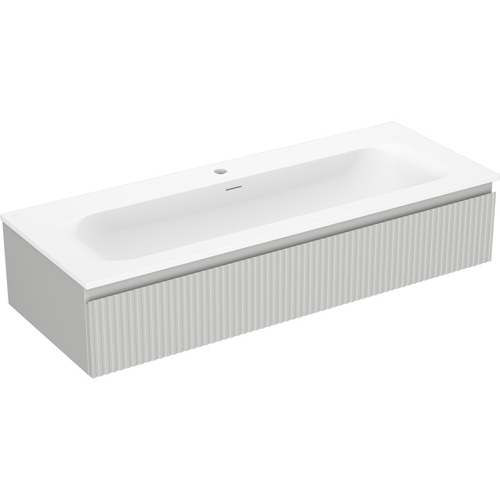 Mexen Rivel dulap baie 120 cm cu lavoar Vela, 1 sertar, canelat, gri mat/alb mat - 91A20-12023-1-BF62-W23M01