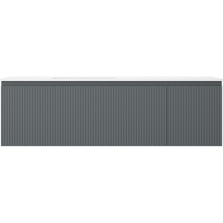 Mexen Rivel dulap baie 160 cm cu lavoar Otis stanga, 1S, 1D, canelat, grafit mat/alb mat - 91A23-16047-3-BBFF66-W18L01