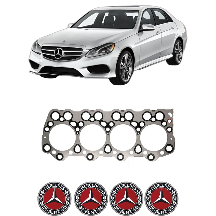 Garnitura chiuloasa MERCEDES-BENZ E-CLASS (W213) AMG E 63 S 4-matic+ (213.089) din 2017-2023 KW 450 CP 612 CMC 3982, auto, Elring, 4x Stickere auto cu MERCEDES-BENZ