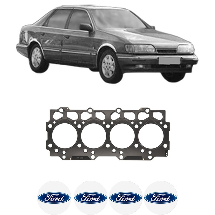 Garnitura chiuloasa FORD SCORPIO I Saloon (GGE) 2.5 TD din 1993-1994 KW 85 CP 115 CMC 2500, auto, Elring, 4x Stickere auto cu FORD